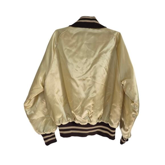 VTG Holloway Stroehmann Gold Baseball Jacket Quilted Lining Bob Chief Engineer L - Picture 2 of 6
